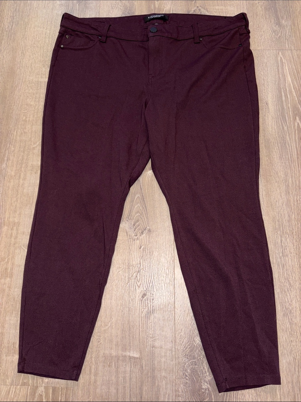 Liverpool Women's Straight Leg Pants in Deep Wine